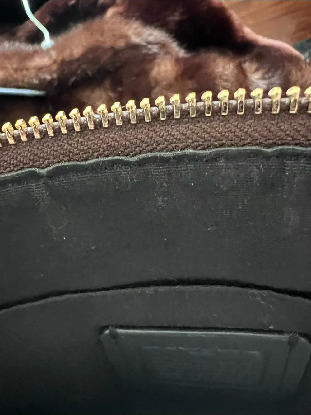 Coach Brown/Blk Signature Rowan Crossbody File bag with Gold Logo